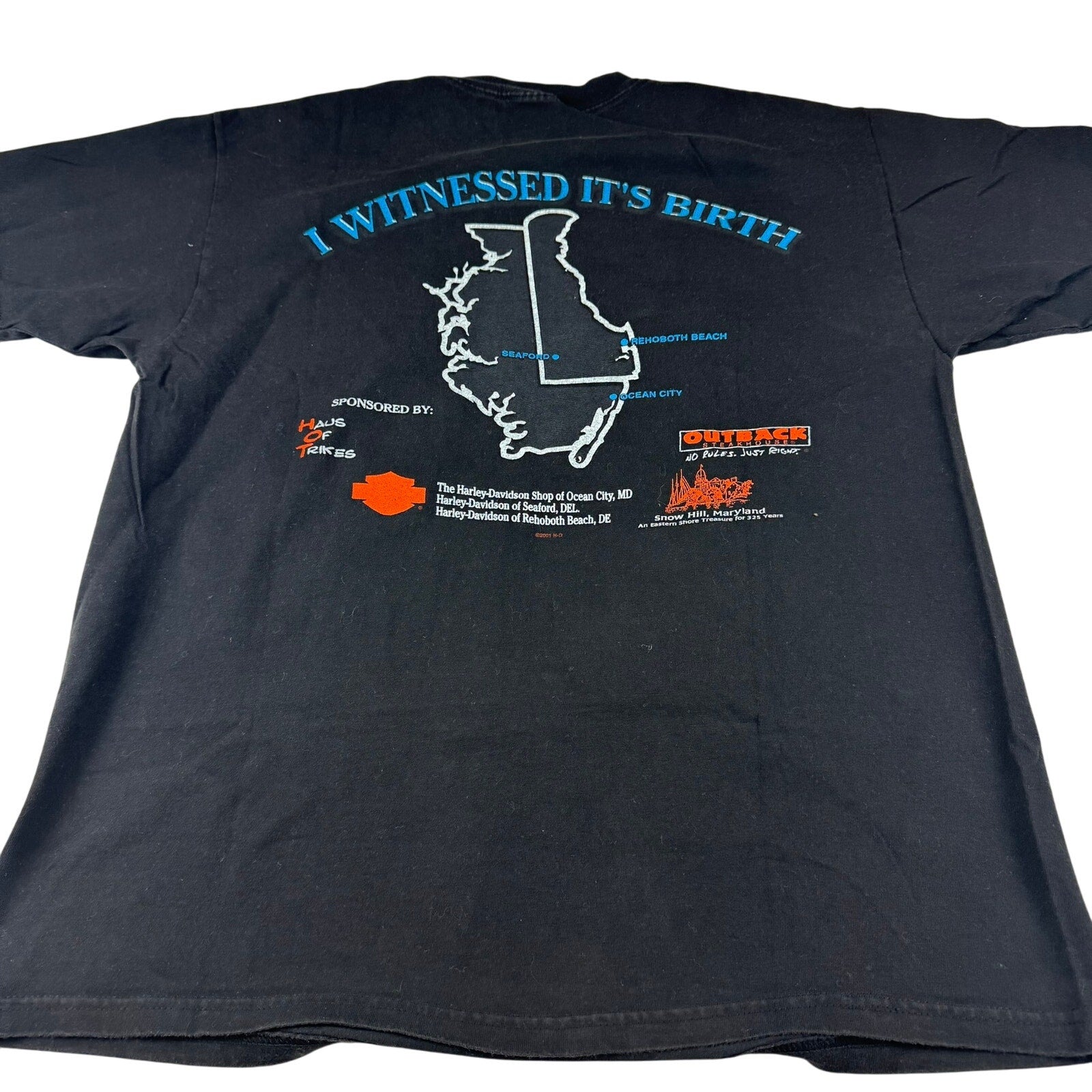 Vintage Y2K Harley Davidson Delmarva T-Shirt - 2001