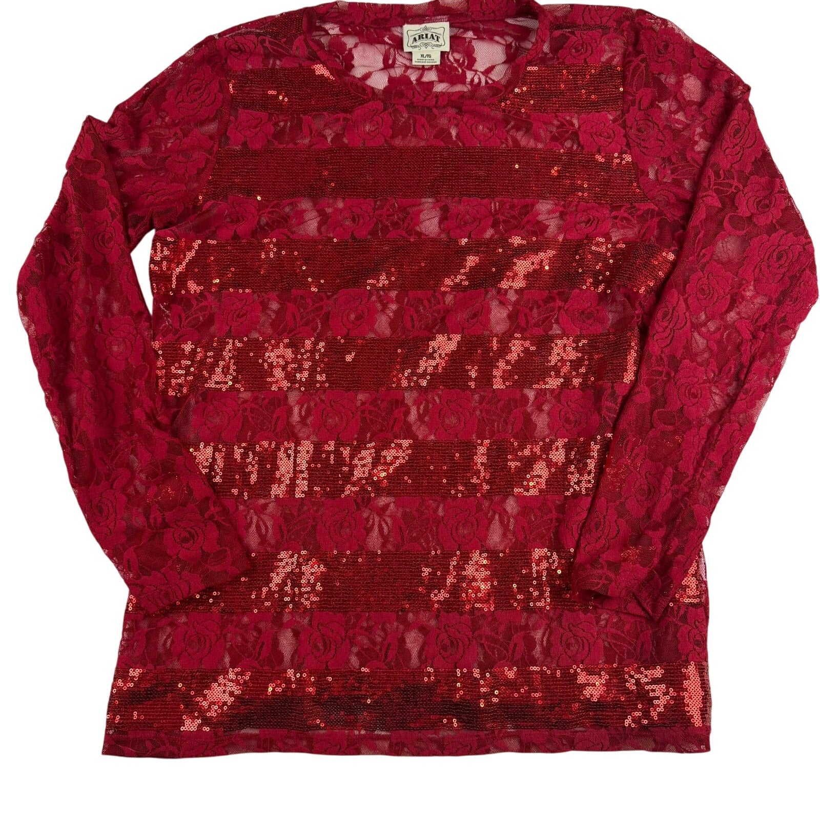 Ariat Sheer Lace Western Shirt - Women's Size XL