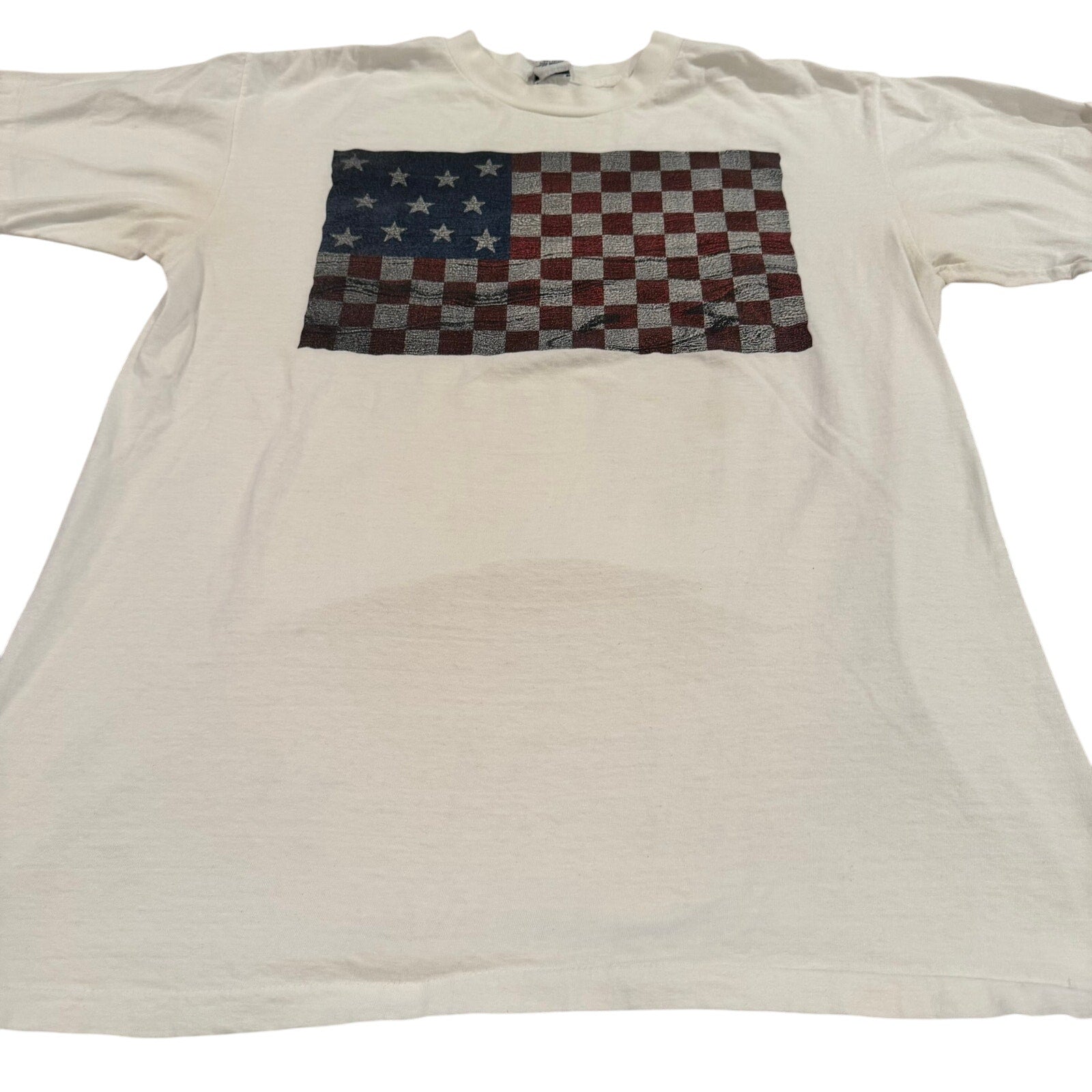 Vintage USA Checkered Flag T-Shirt - Galt Sand - XL