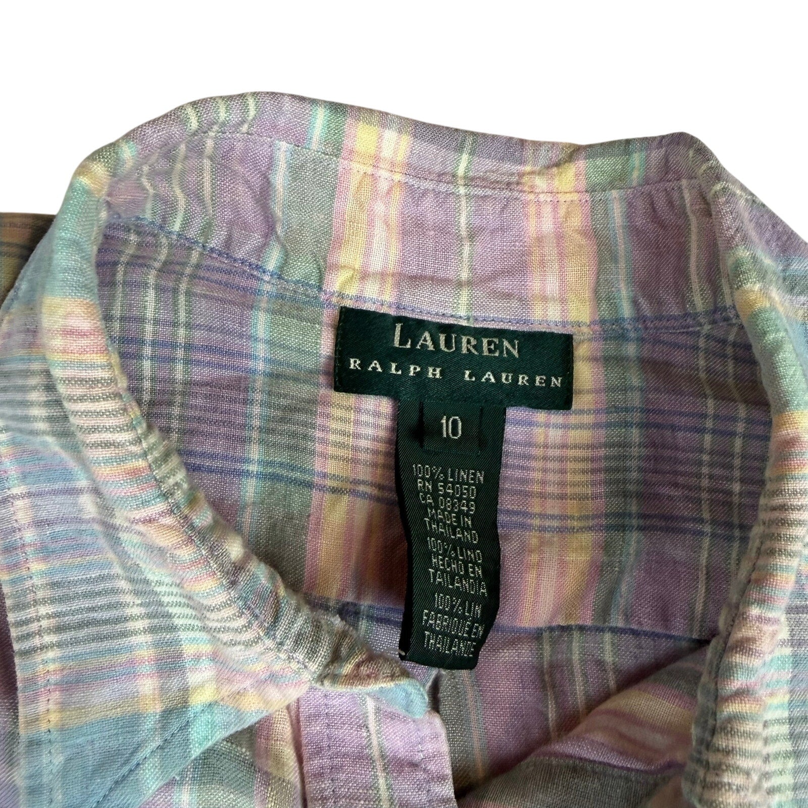 Lauren Ralph Lauren Linen Button Down Shirt - Size 10