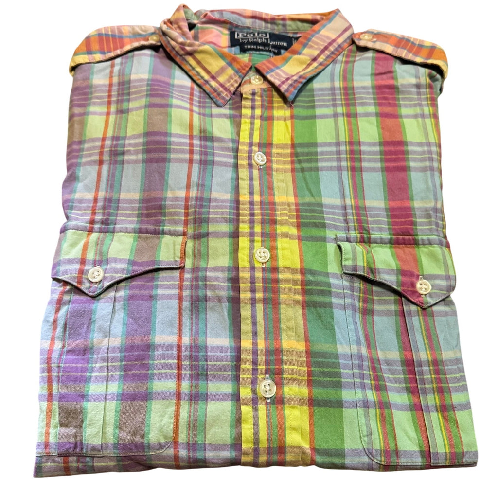 Vintage Polo Ralph Lauren Trim Military Button Down Shirt