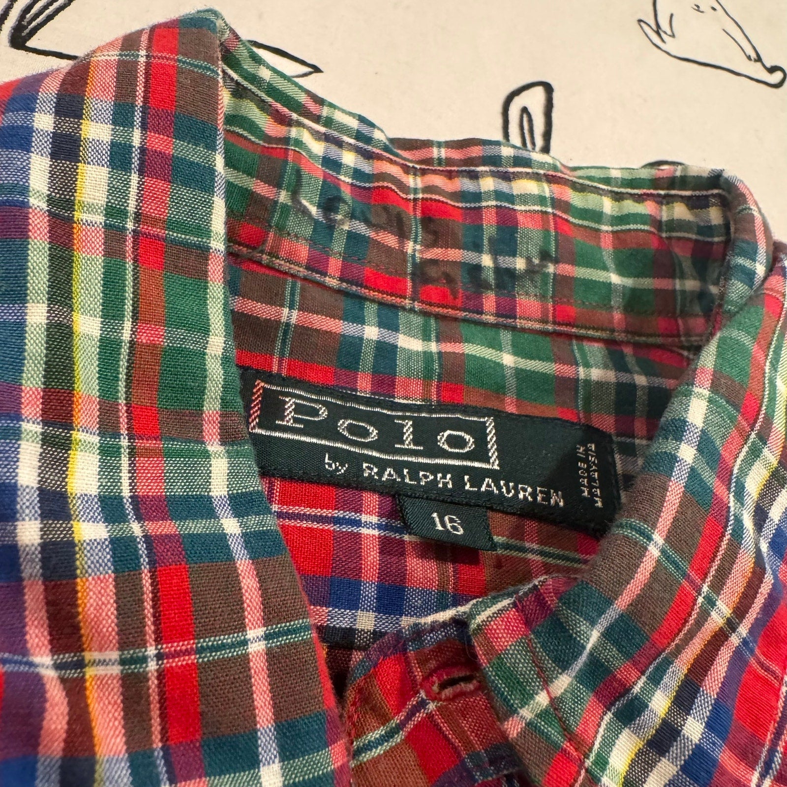 Vintage Kids Polo Ralph Lauren Button Down Shirt - Size 16