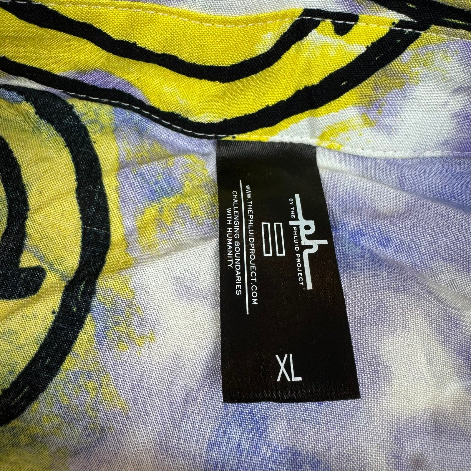 Phluid Project Tie Dye Smiley Face Button Down - XL