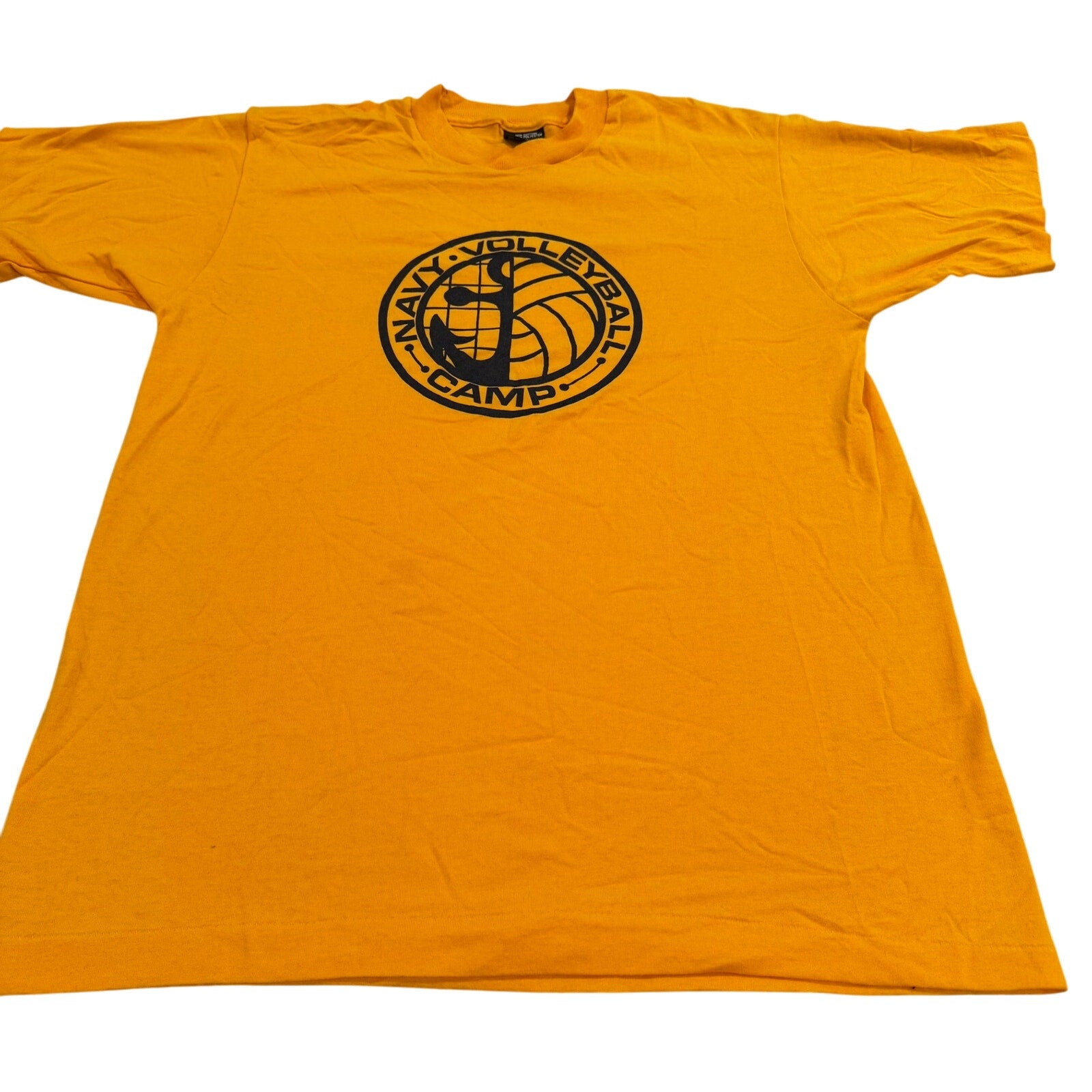 Vintage Navy Volleyball Camp T-Shirt - Size Large