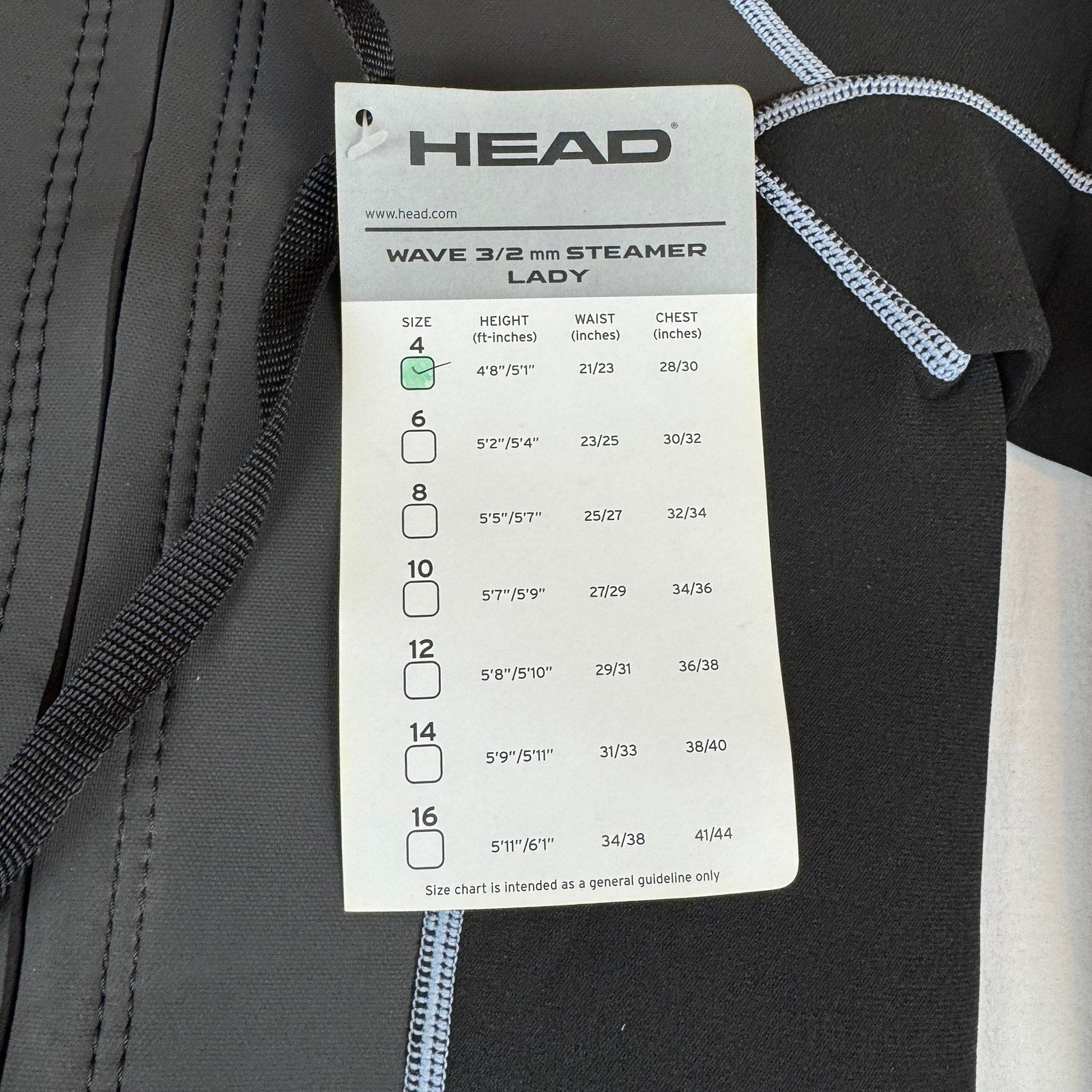 Head Wave 3/2 MM Steamer Lady Wetsuit - Size 4 - New