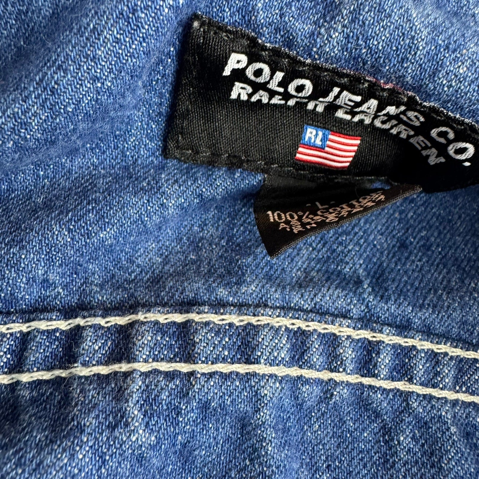 Polo Ralph Lauren Cropped Denim Jacket - Size Large