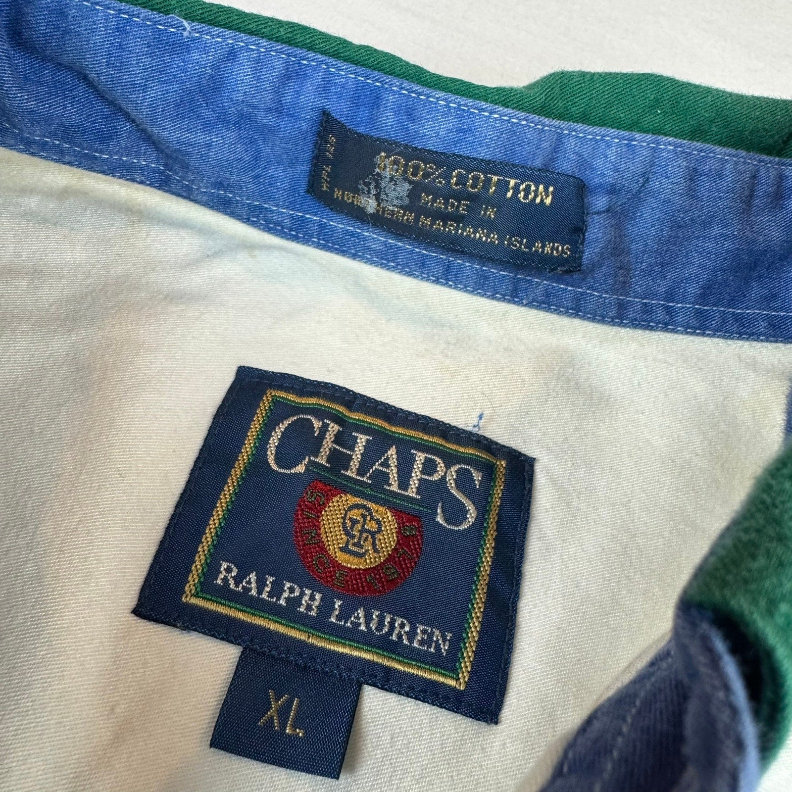 Vintage Chaps Ralph Lauren Striped Button Down - XL