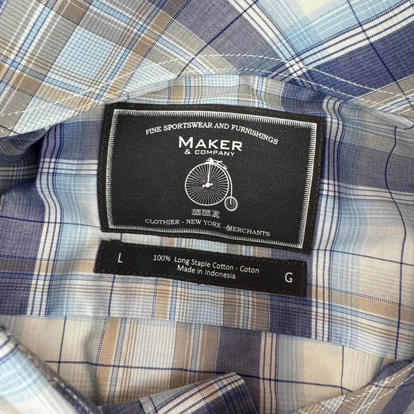 Maker and Company Plaid Button-Down Shirt - Size Large