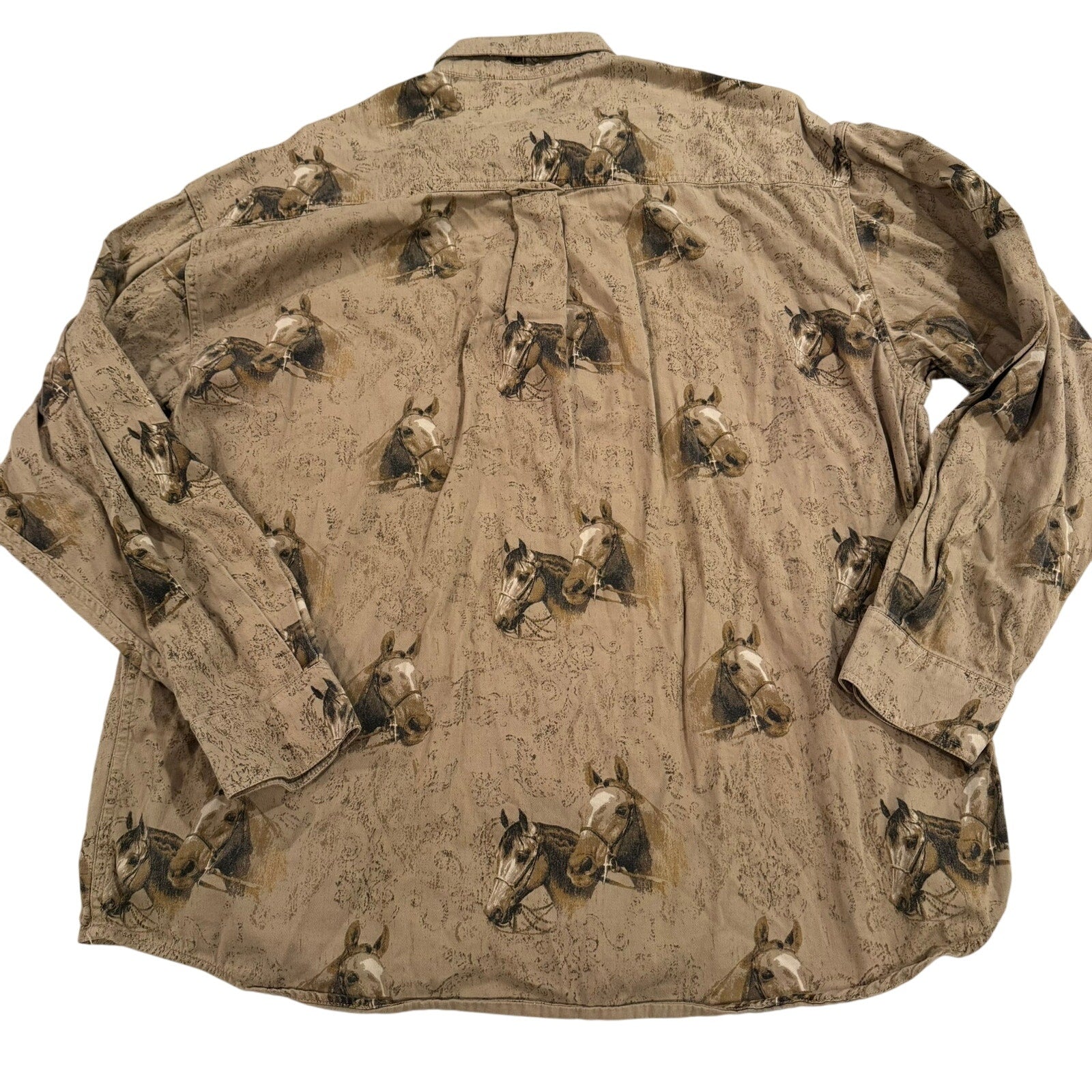Bit & Bridle Western Horse Button Down Shirt