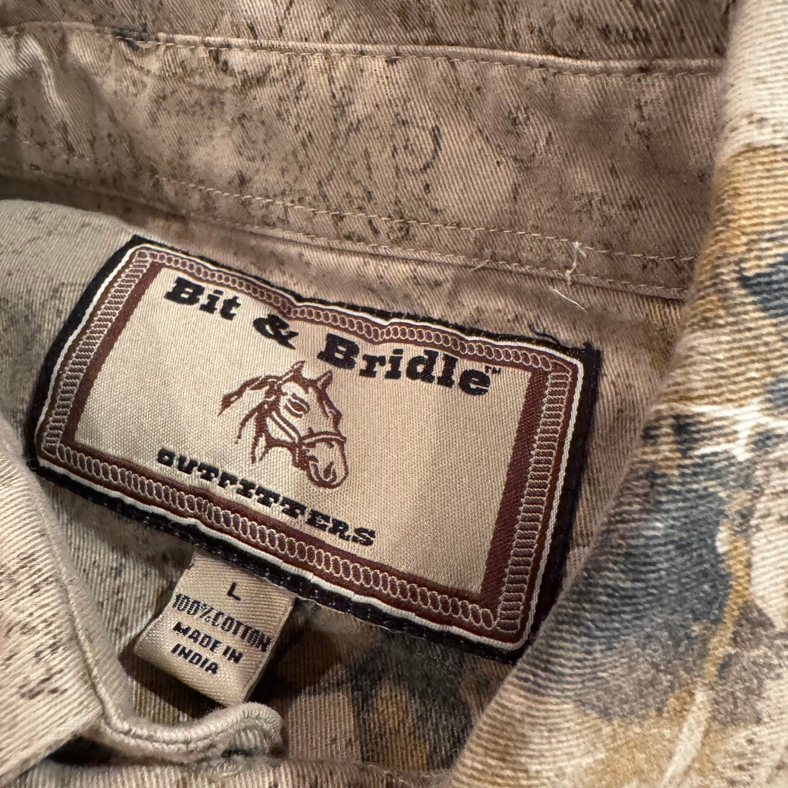 Bit & Bridle Western Horse Button Down Shirt