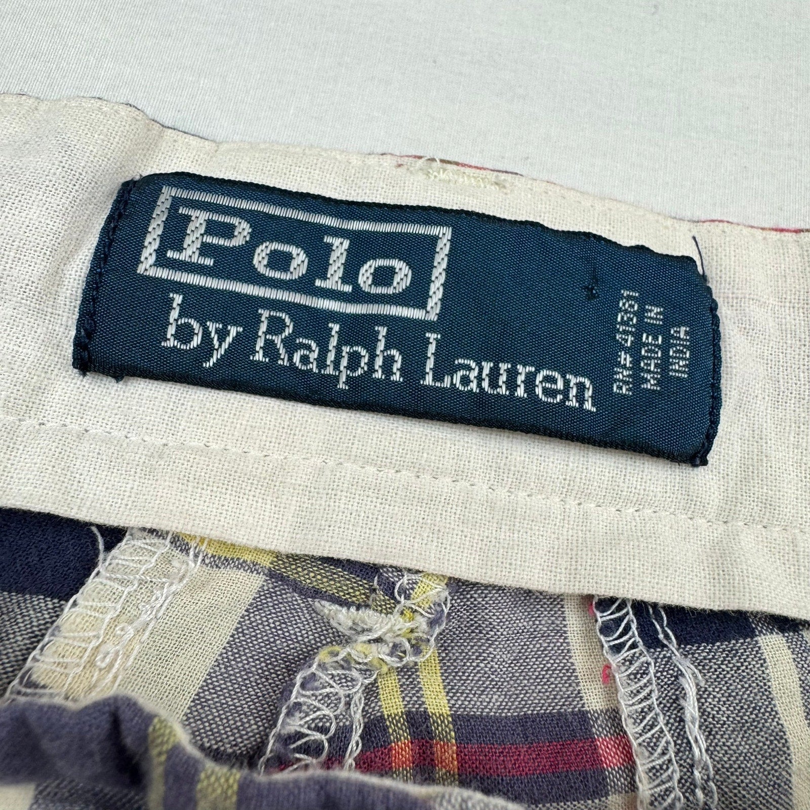 Vintage Polo Ralph Lauren Patchwork Madras Shorts - Size 40