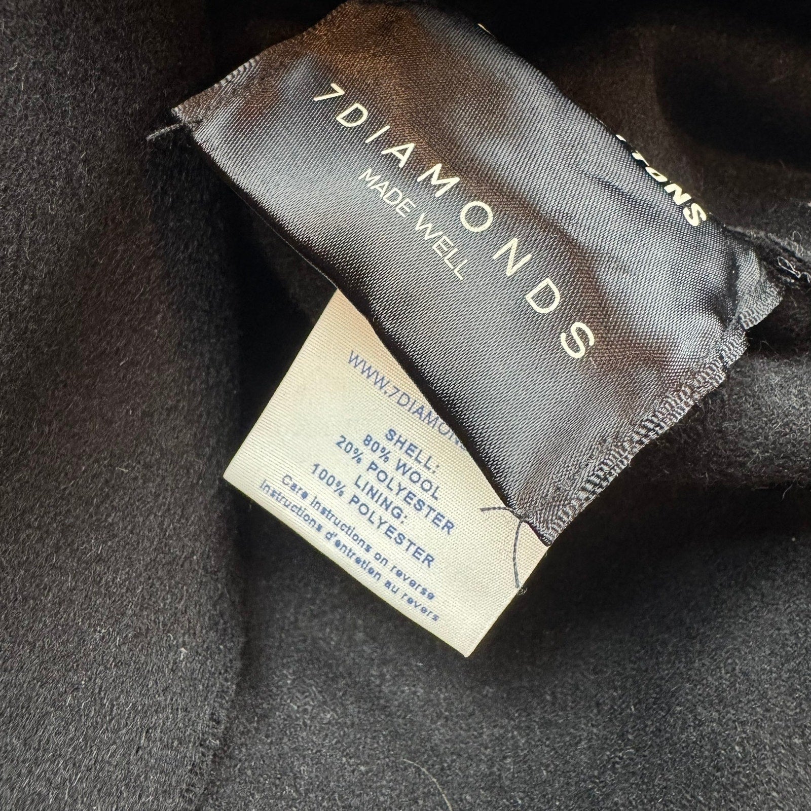 7 Diamonds Wool Blend Pea Coat - XXL