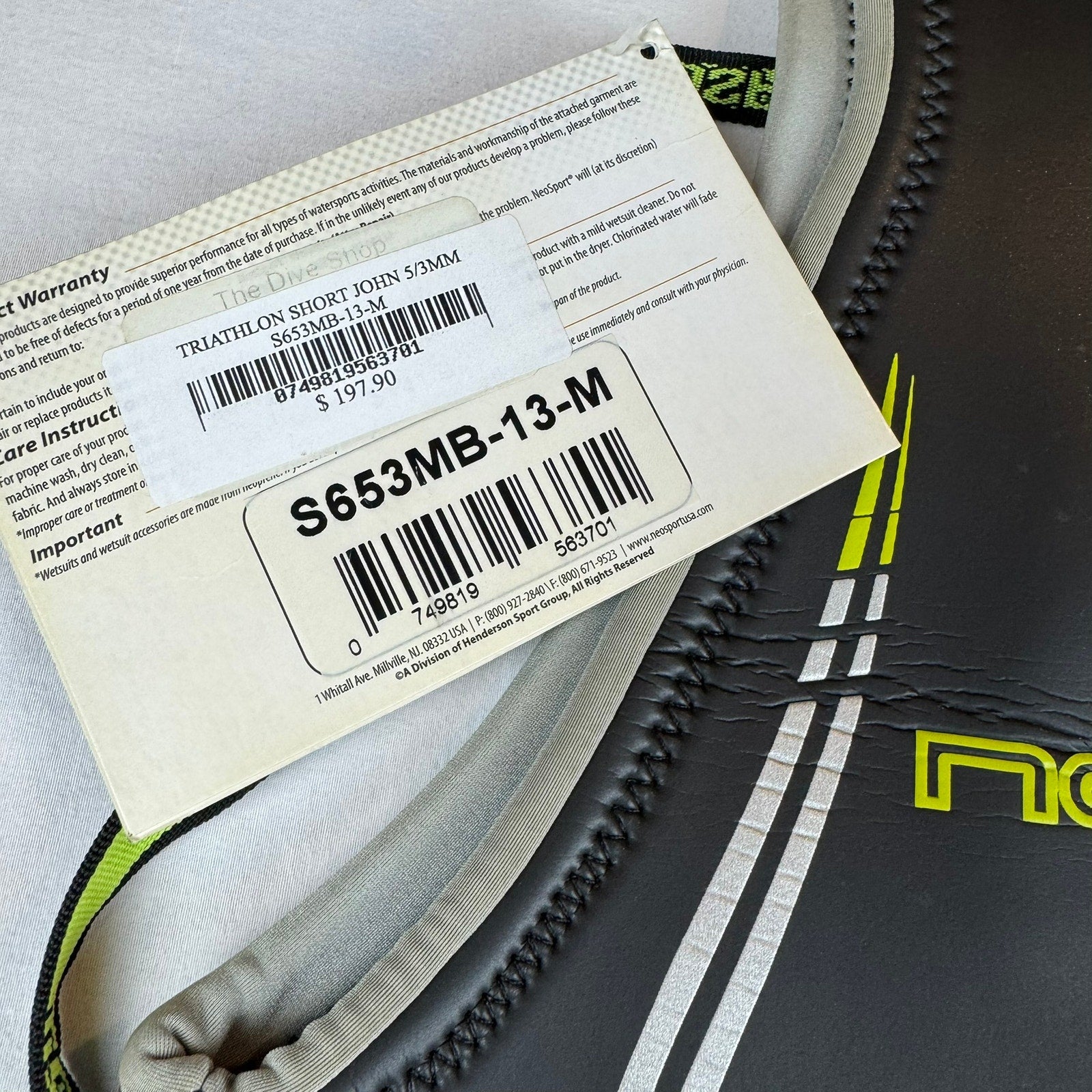 Neosport 5:3 MM Triathlon Short Wetsuit - Size Medium