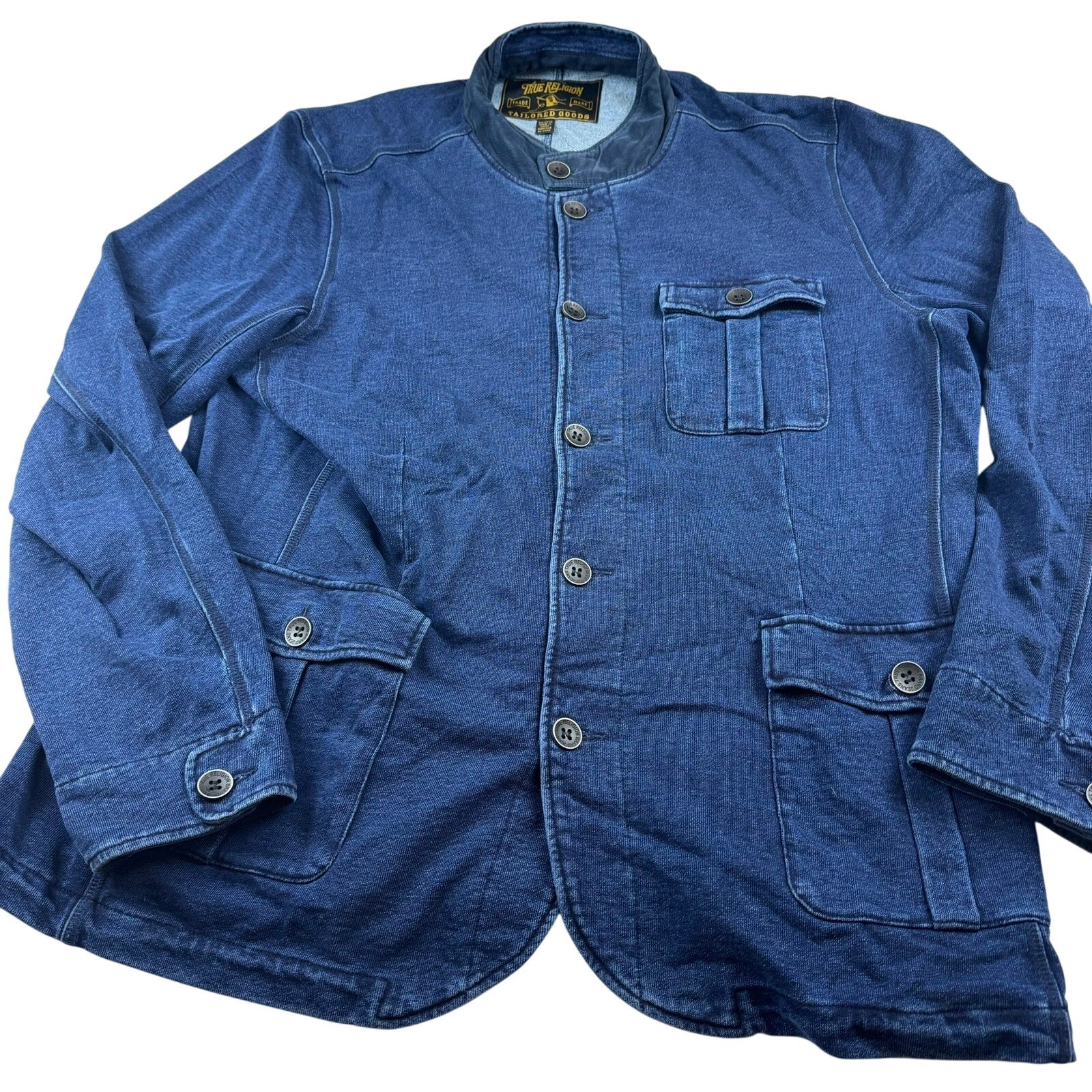 True Religion Men's Indigo Fleece Blazer - Size 3XL