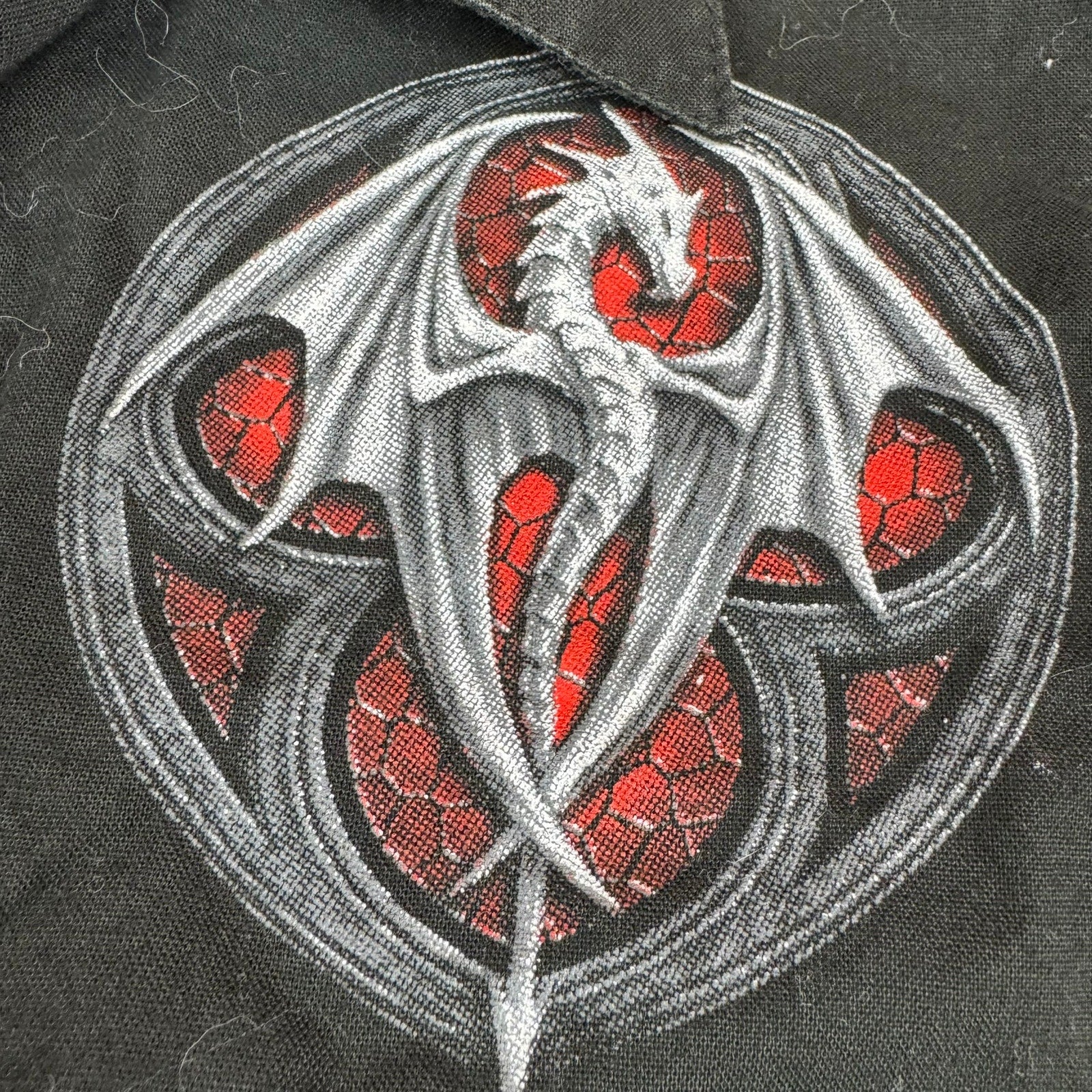 Y2K Spiral Graphic Button Down Shirt - Size Large