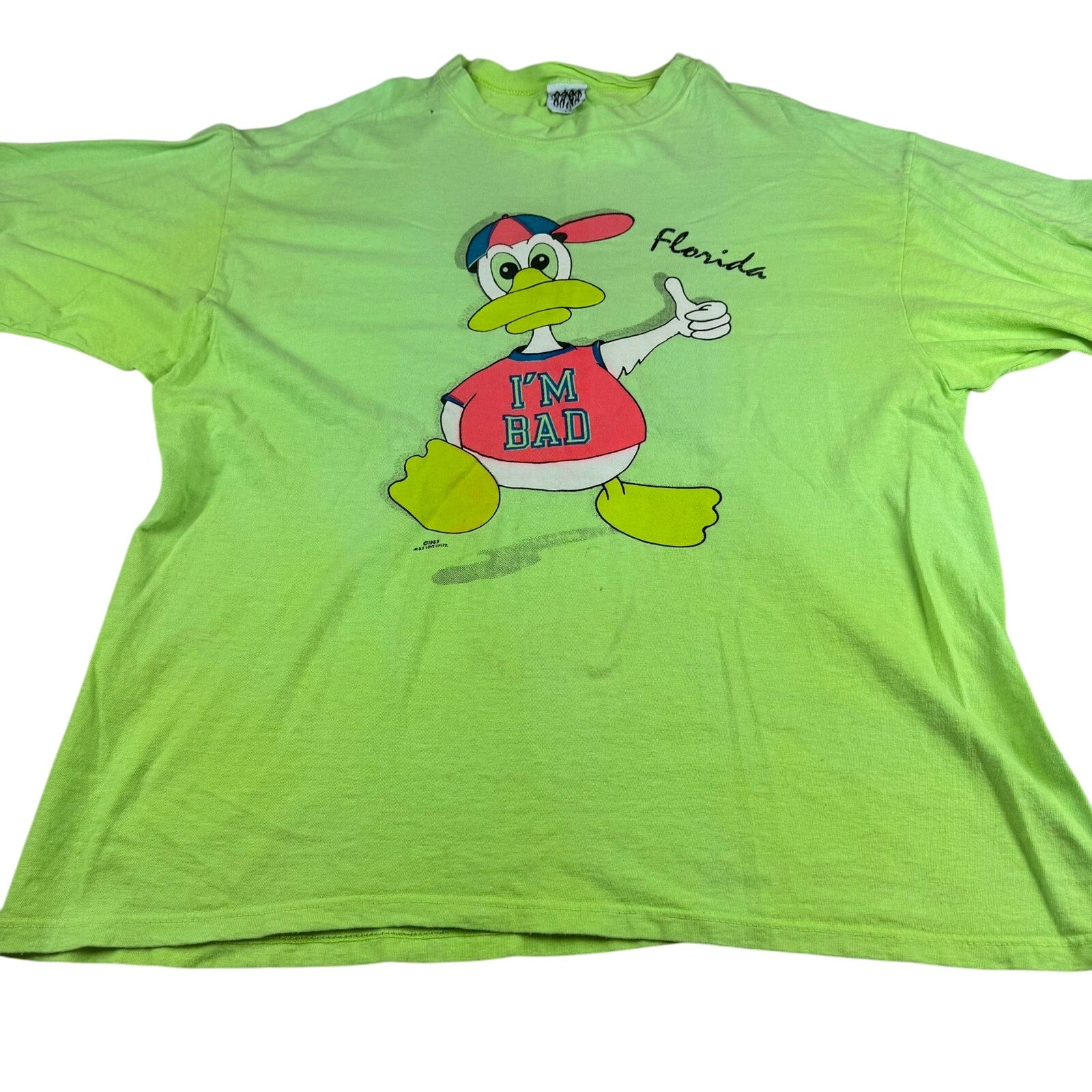 Vintage 80s Florida Duck T-Shirt - Size Large - Thrashed