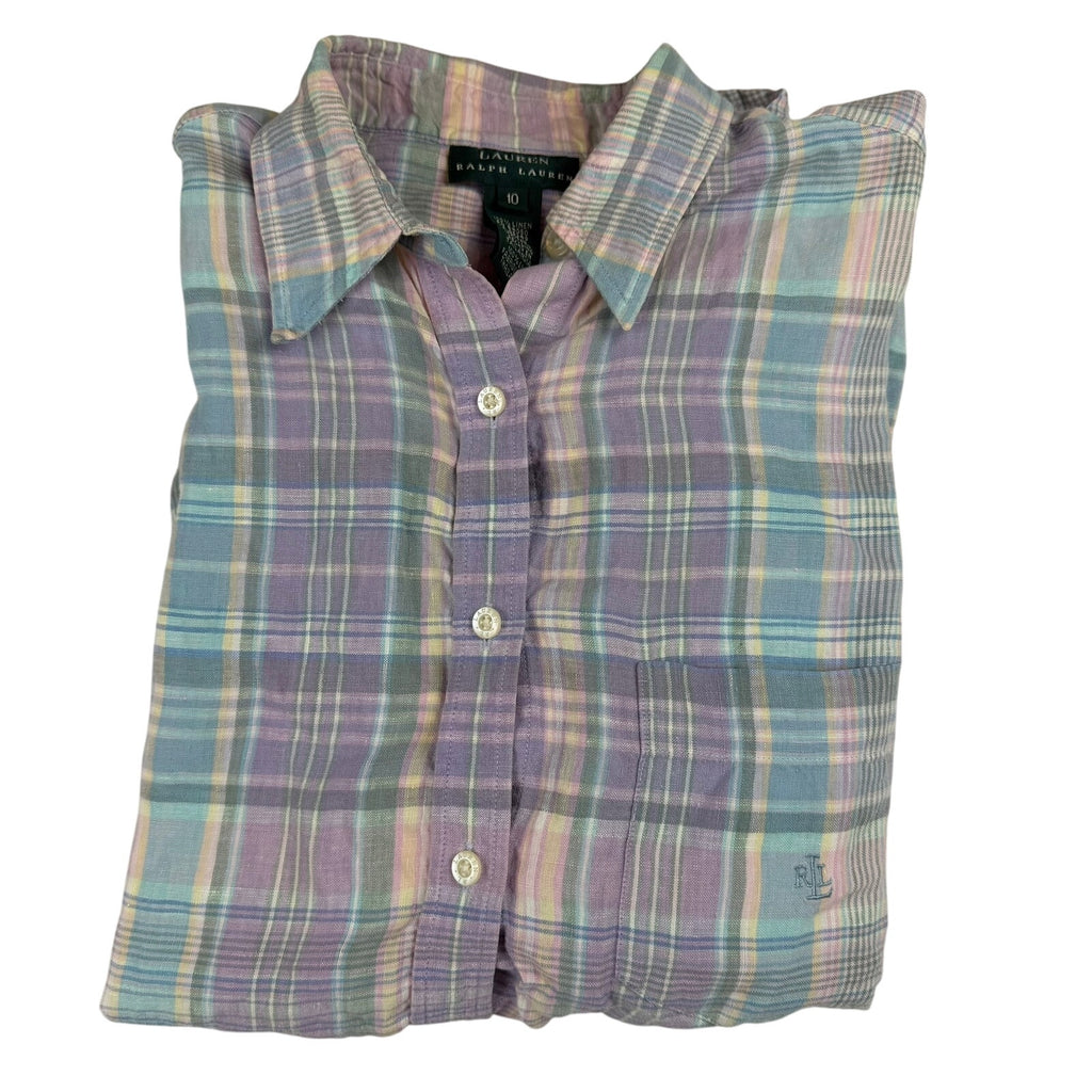 Lauren Ralph Lauren Linen Button Down Shirt - Size 10