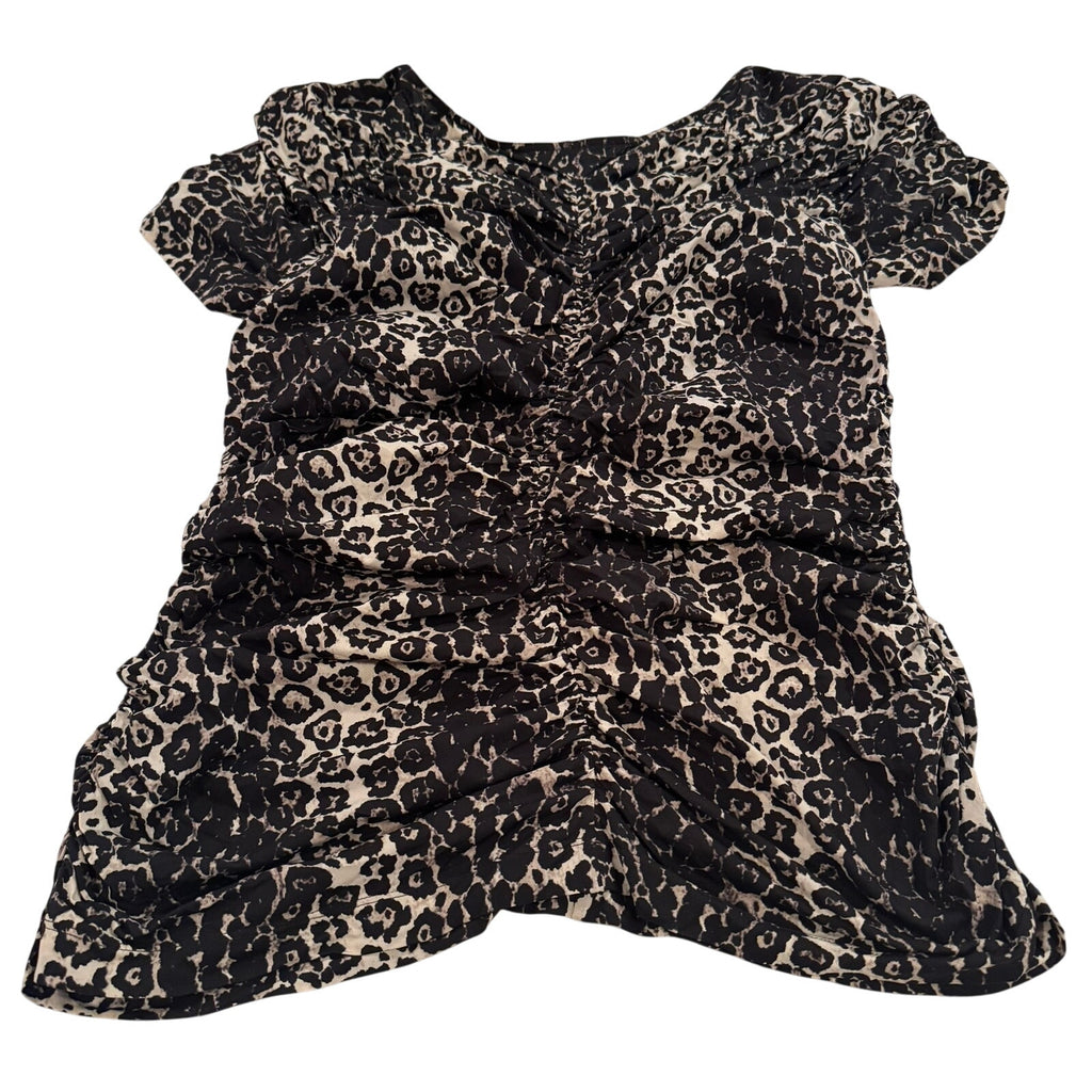 St. John Ruched Leopard Print Top - Size Medium