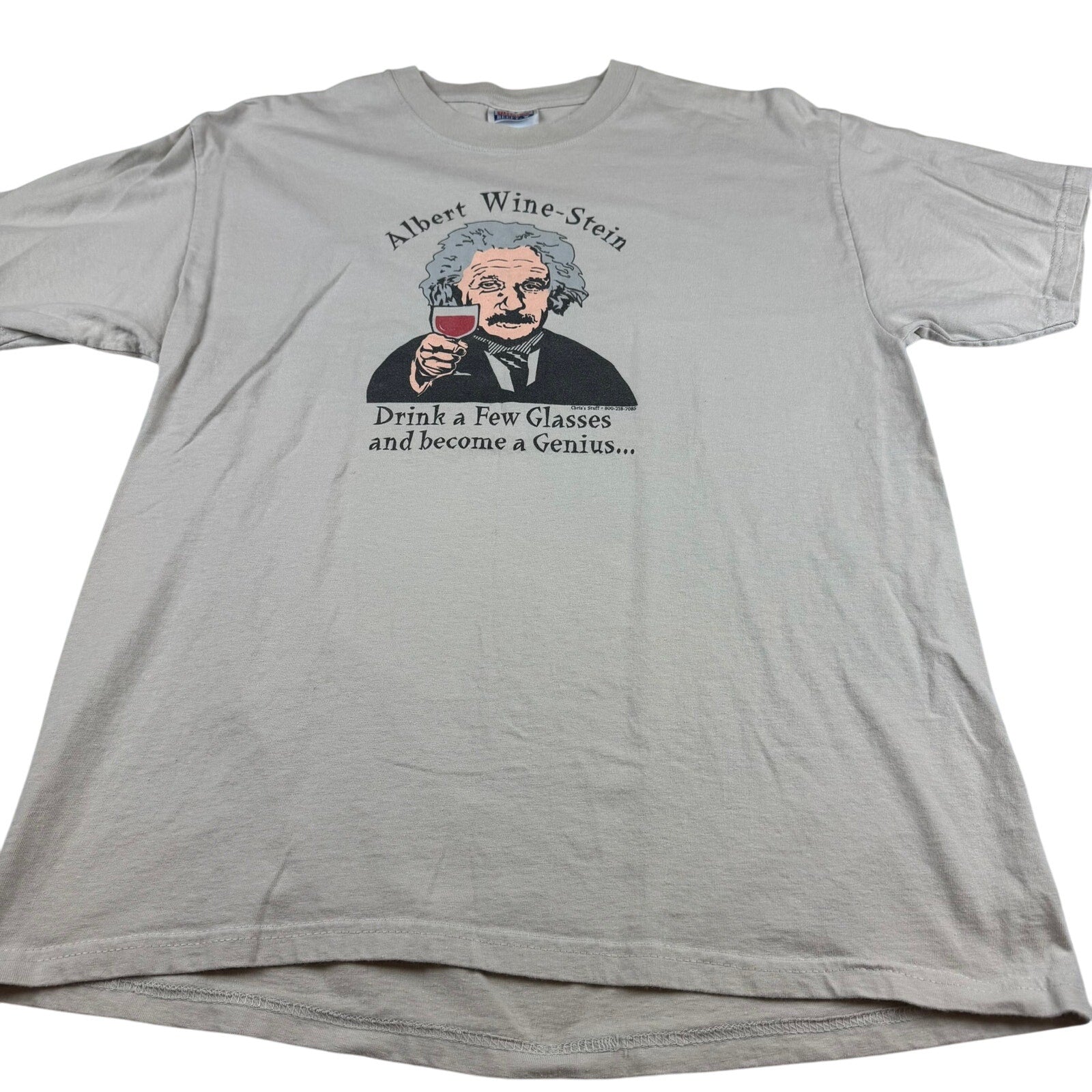Vintage Albert Einstein "Wine-Stein" T-Shirt - Large
