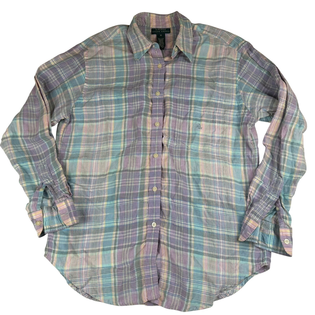 Lauren Ralph Lauren Linen Button Down Shirt - Size 10