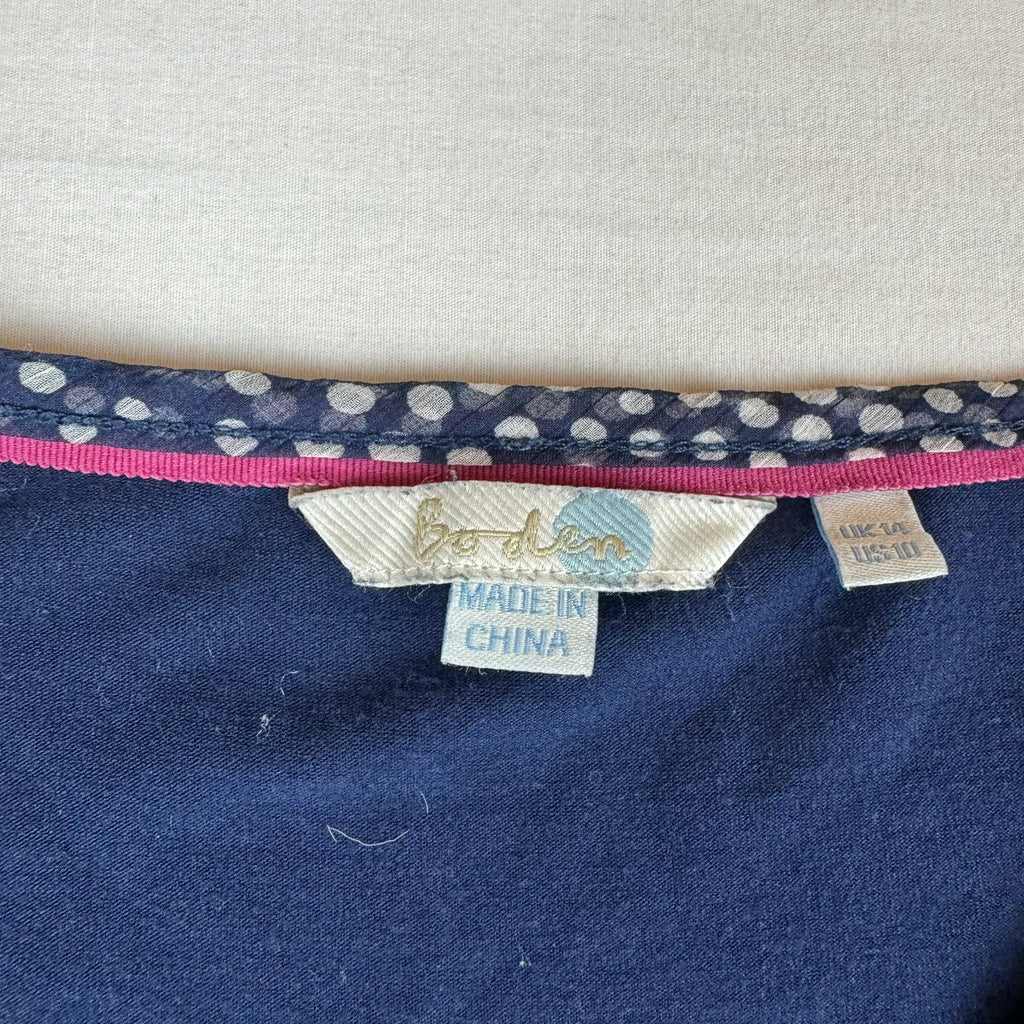 Boden Aubrey Jersey Chiffon Blouse Top - Size 10 - Excellent