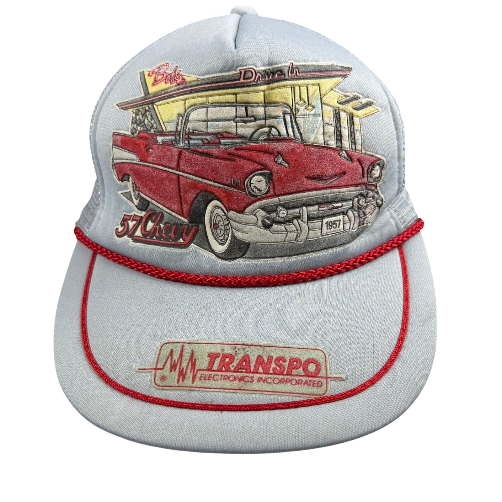 Vintage 80s Transpo Electric Trucker Snapback Hat