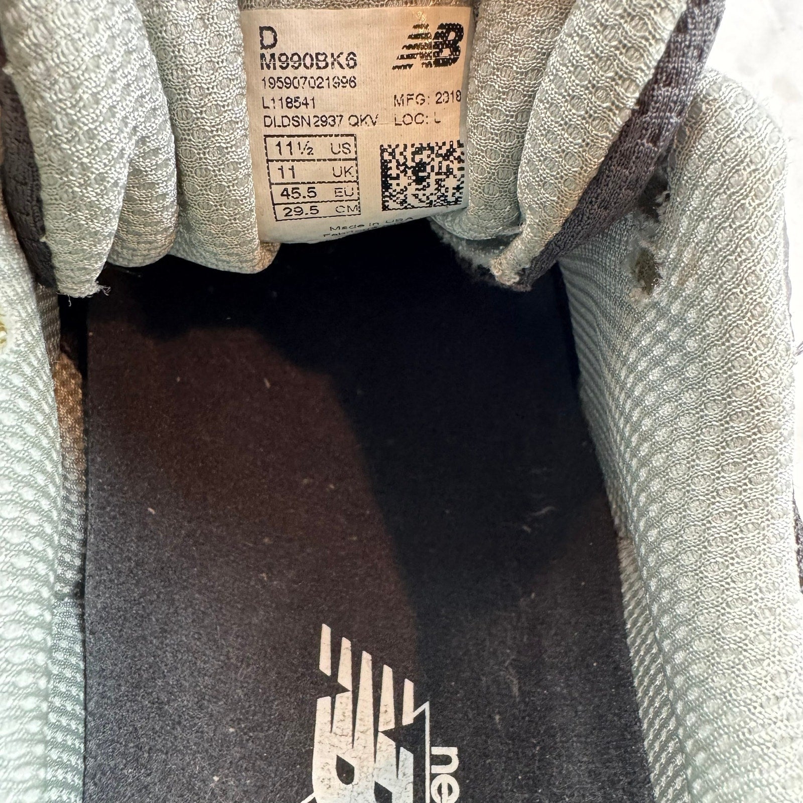 New Balance 990v6 Black/Gray - Size 11.5 - Great!