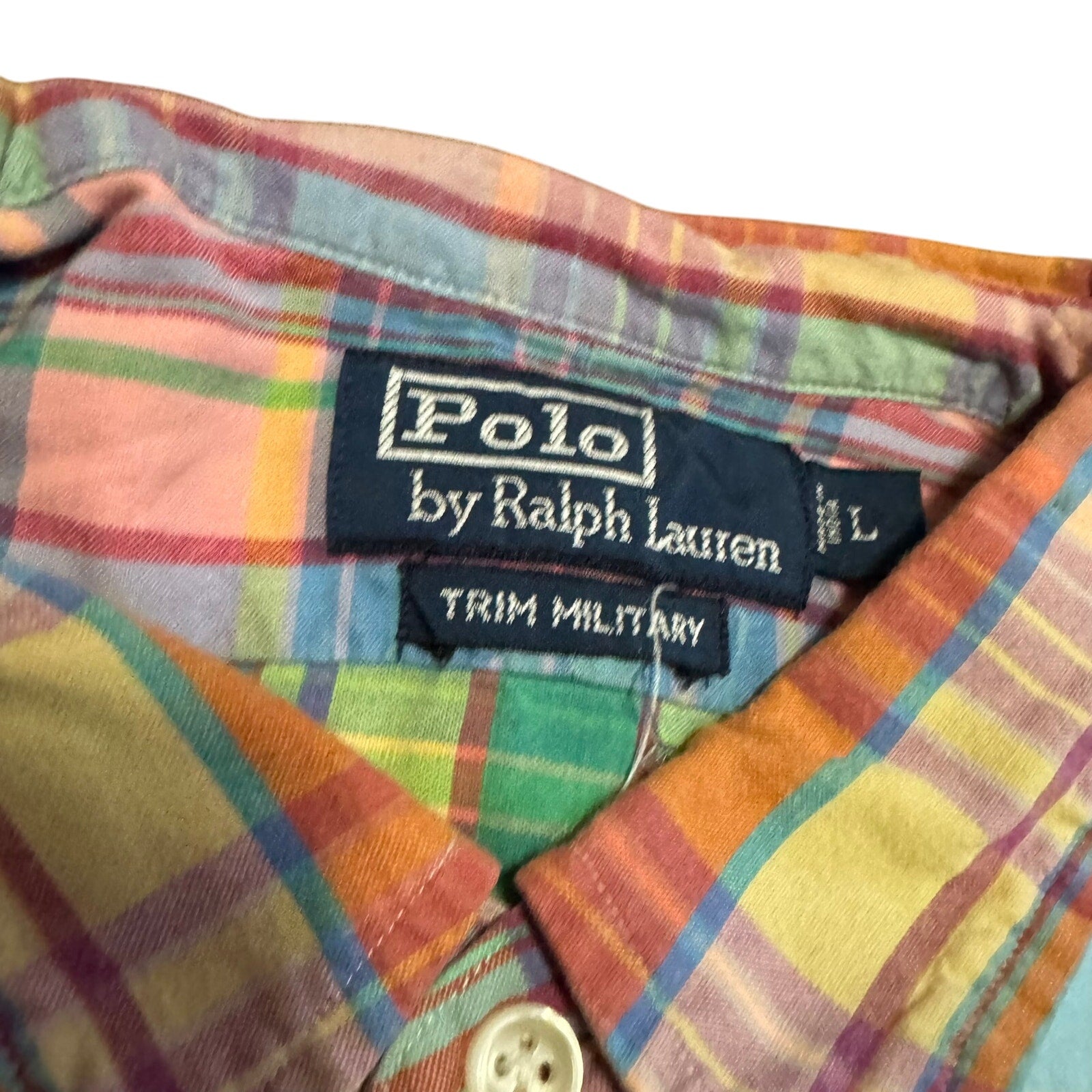 Vintage Polo Ralph Lauren Trim Military Button Down Shirt