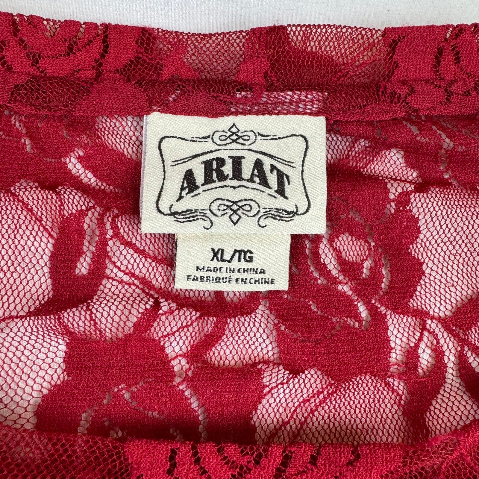 Ariat Sheer Lace Western Shirt - Women's Size XL