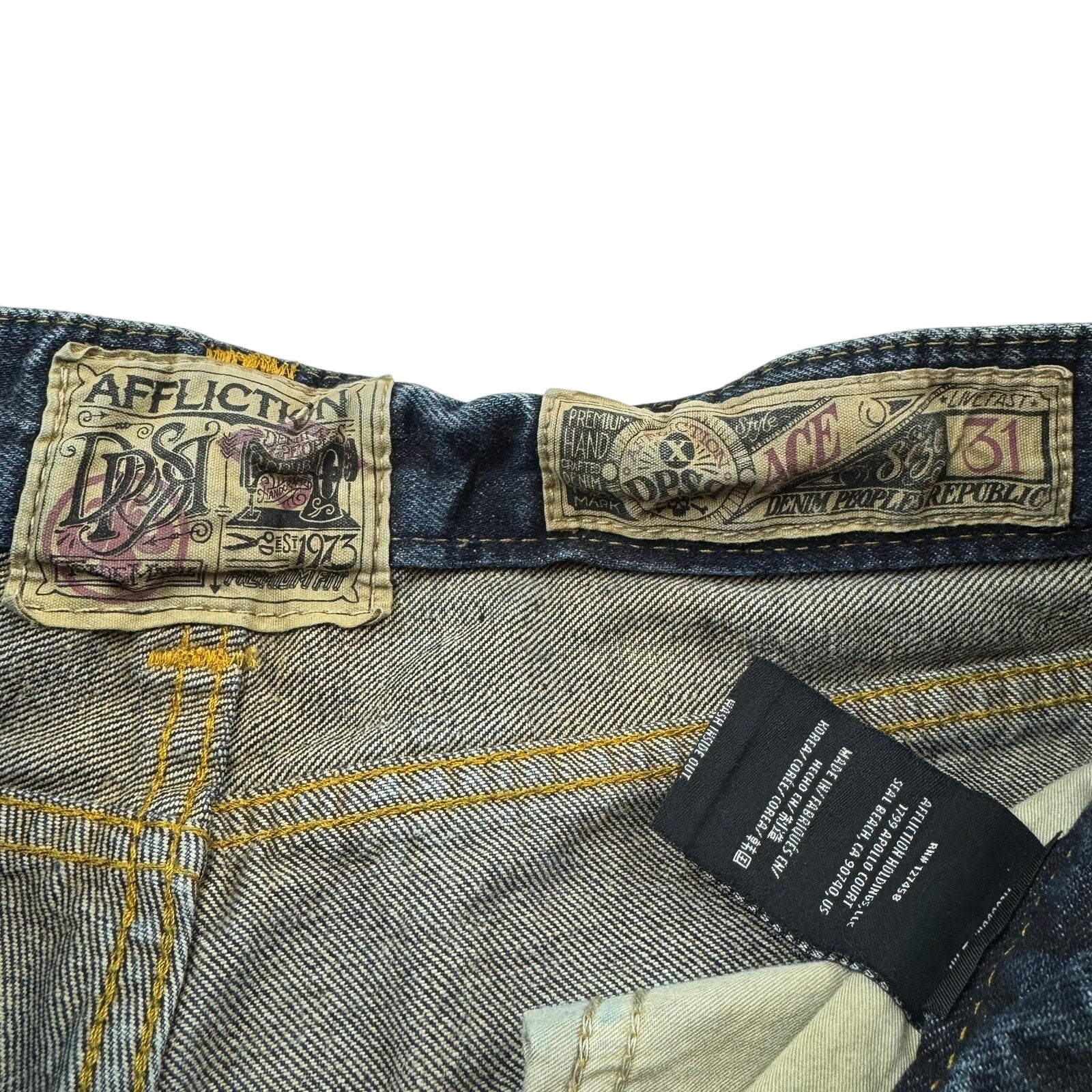 Affliction ACE Y2K Distressed Jeans - Size 31