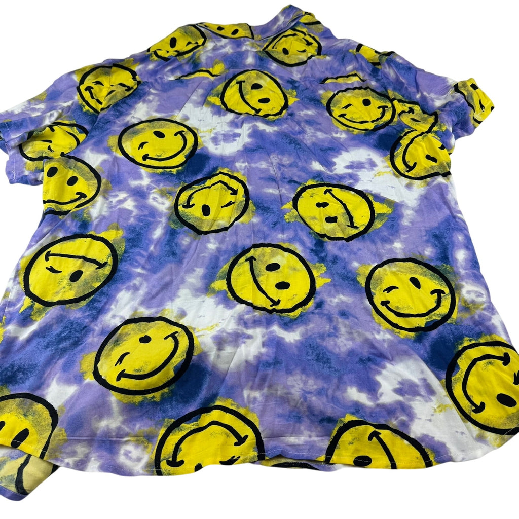 Phluid Project Tie Dye Smiley Face Button Down - XL