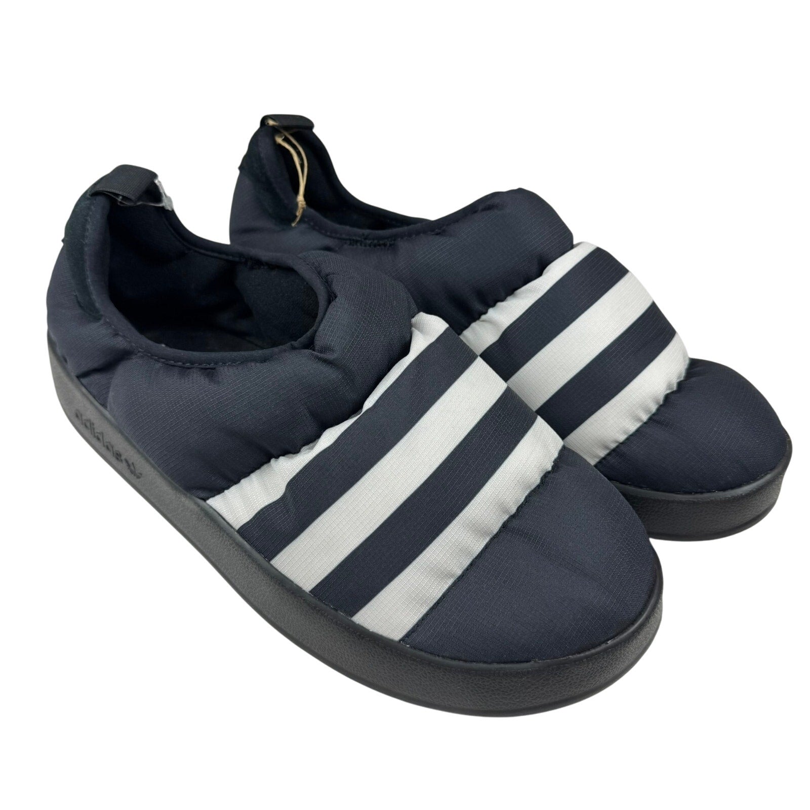 Adidas Puffylette Navy Blue Slides - Men's Size 11