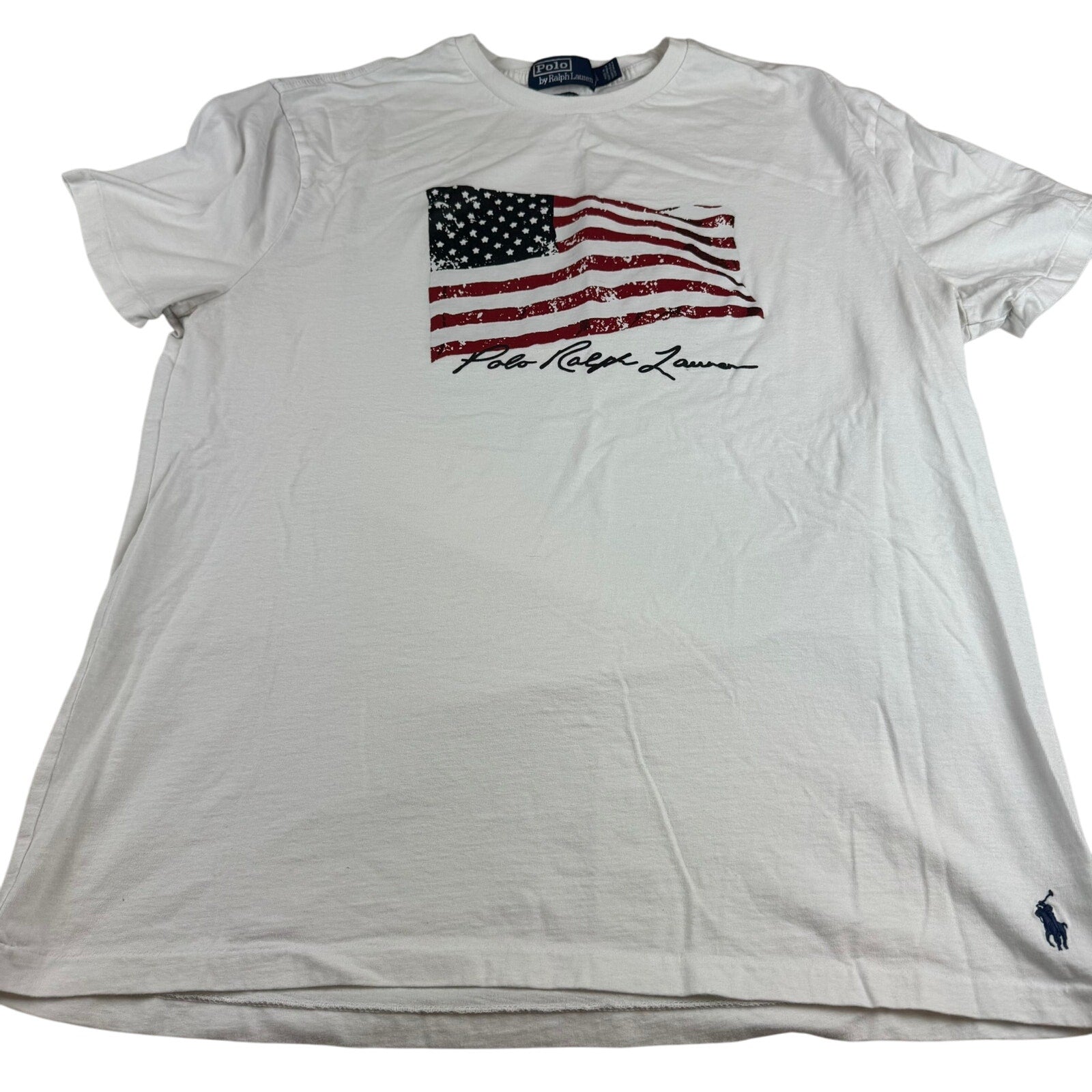 Vintage Polo Ralph Lauren Flag T-Shirt - Size Large
