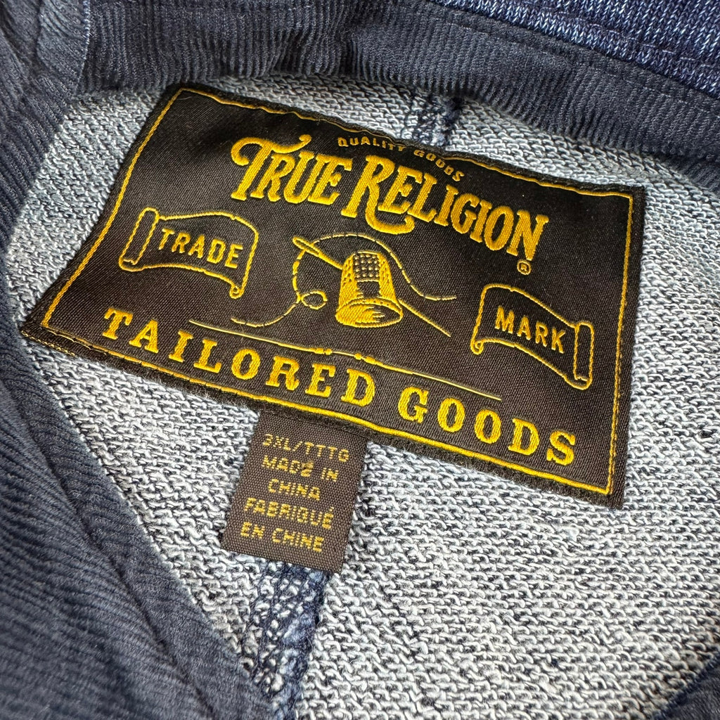 True Religion Men's Indigo Fleece Blazer - Size 3XL