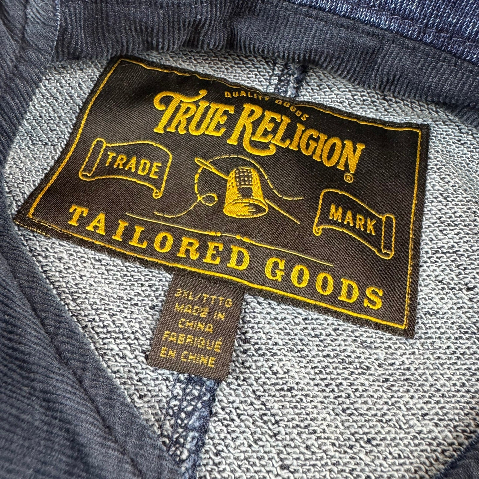 True Religion Men's Indigo Fleece Blazer - Size 3XL