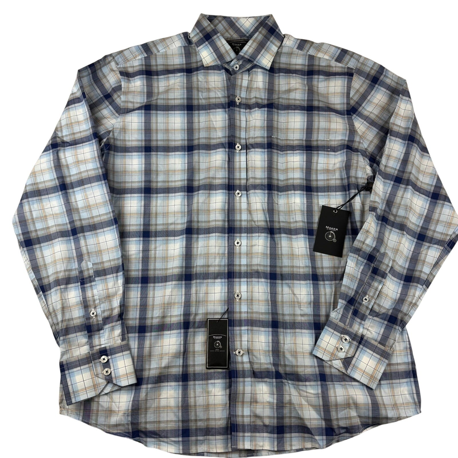 Maker and Company Plaid Button-Down Shirt - Size Large
