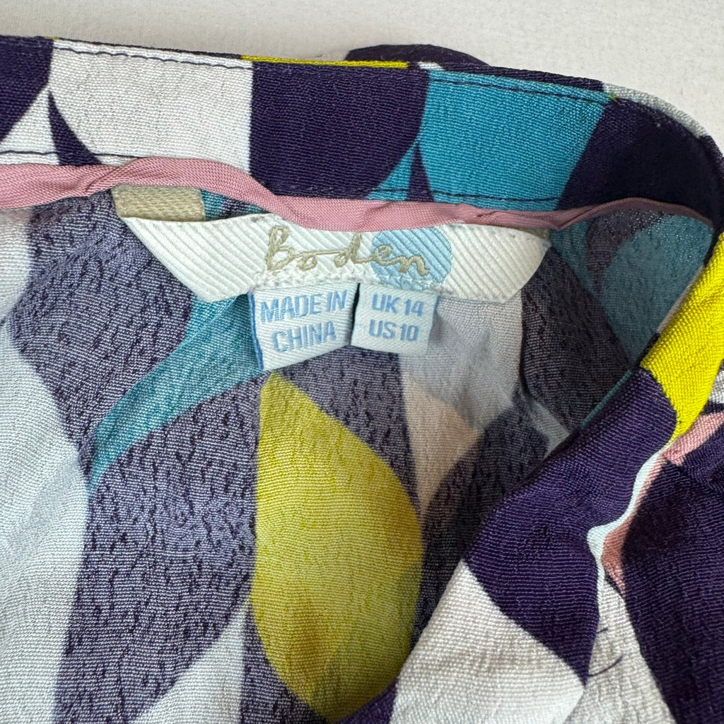 Boden Retro Disco Print Blouse - Size 10 - Excellent Condition