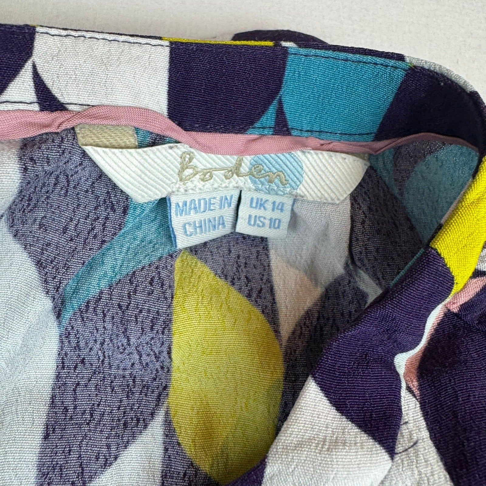 Boden Retro Disco Print Blouse - Size 10 - Excellent Condition